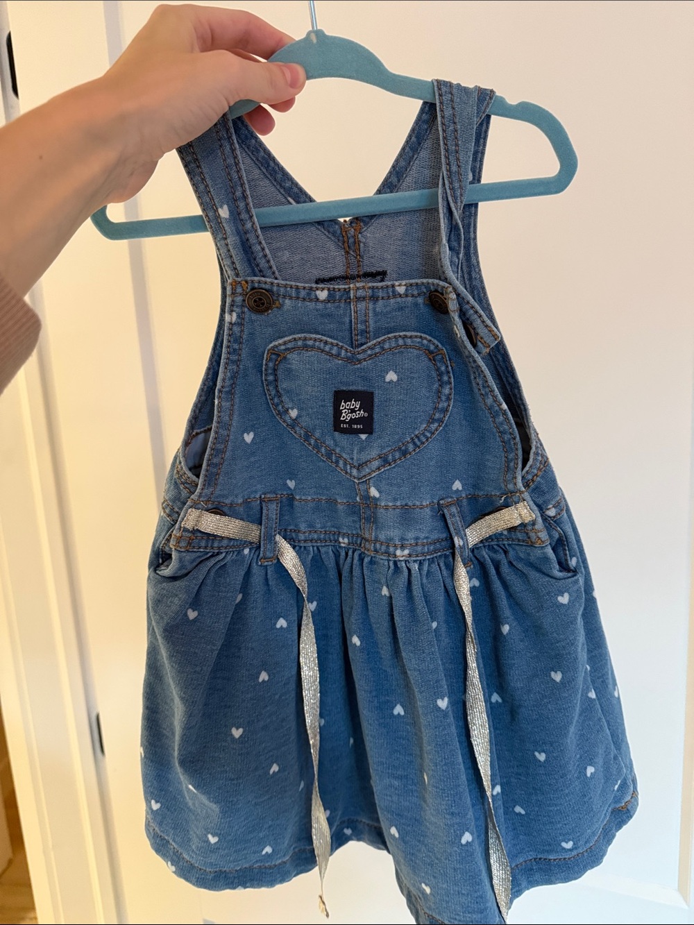 Baby B'gosh Blue Heart Denim Overall Dress